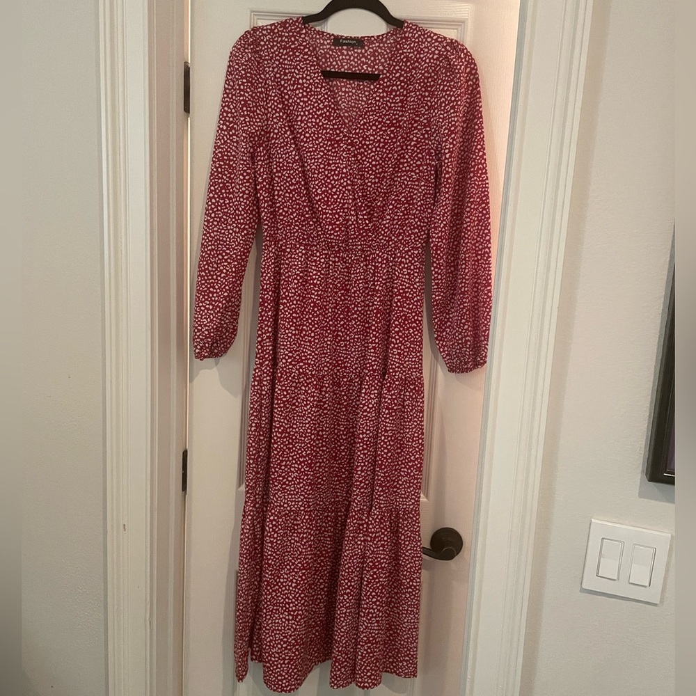 Fashion Red and White Spotted Dress